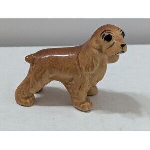 VTG 1950s Hagen Renaker Miniature Porcelain Tan Cocker Spaniel Dog Figurine